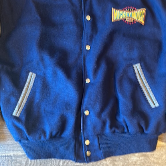 Vintage Disney Mickey Mouse Varsity Jacket Blue Gray - Picture 4 of 14